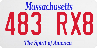 MA license plate 483RX8