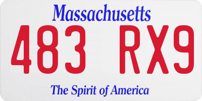 MA license plate 483RX9
