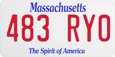 MA license plate 483RY0