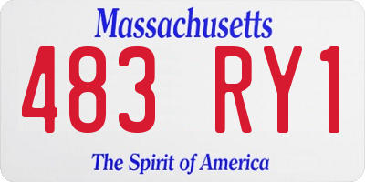 MA license plate 483RY1