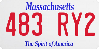 MA license plate 483RY2