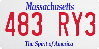 MA license plate 483RY3