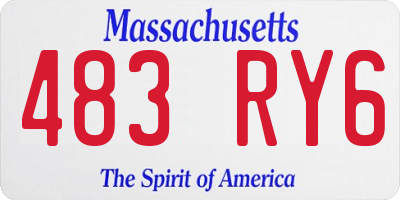 MA license plate 483RY6