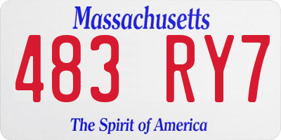 MA license plate 483RY7