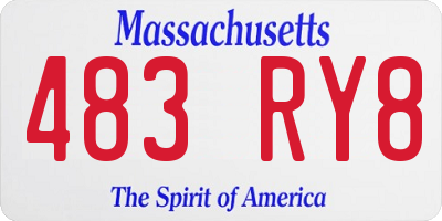 MA license plate 483RY8