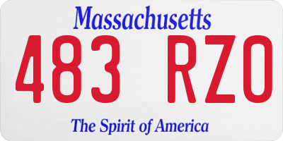 MA license plate 483RZ0