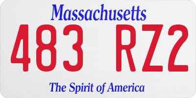 MA license plate 483RZ2