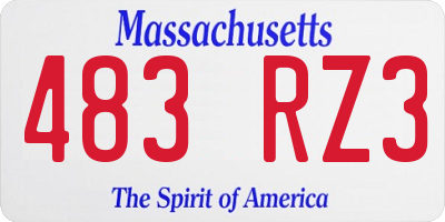 MA license plate 483RZ3