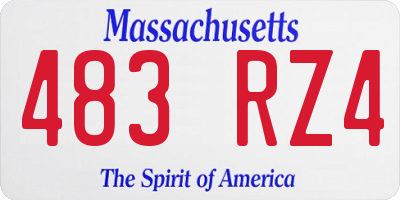 MA license plate 483RZ4