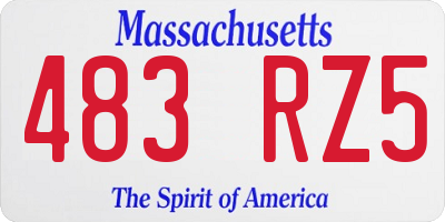 MA license plate 483RZ5