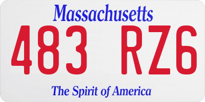 MA license plate 483RZ6