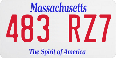 MA license plate 483RZ7