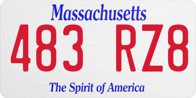 MA license plate 483RZ8