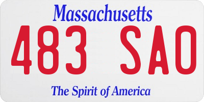 MA license plate 483SA0