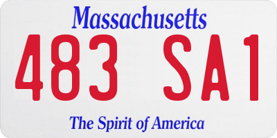 MA license plate 483SA1