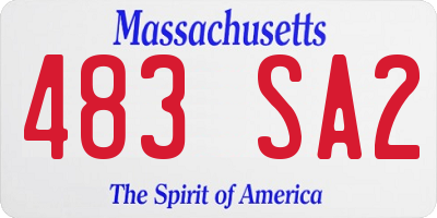 MA license plate 483SA2