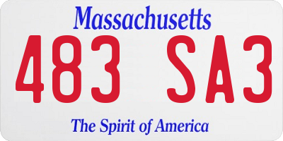 MA license plate 483SA3
