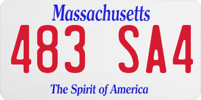 MA license plate 483SA4
