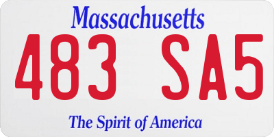 MA license plate 483SA5