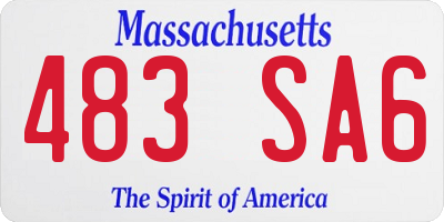 MA license plate 483SA6