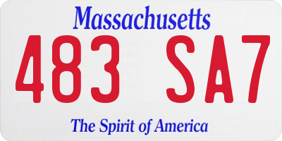 MA license plate 483SA7
