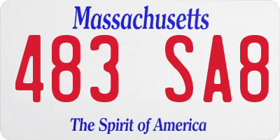MA license plate 483SA8