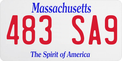 MA license plate 483SA9