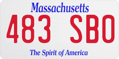 MA license plate 483SB0
