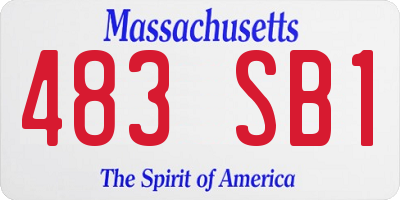 MA license plate 483SB1