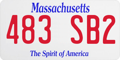 MA license plate 483SB2