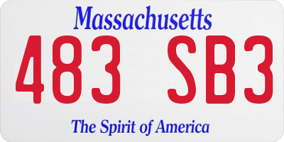 MA license plate 483SB3