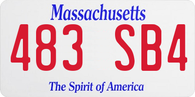 MA license plate 483SB4