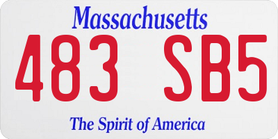 MA license plate 483SB5