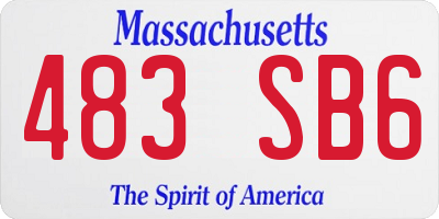 MA license plate 483SB6