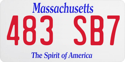 MA license plate 483SB7