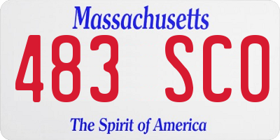MA license plate 483SC0