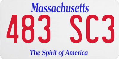MA license plate 483SC3