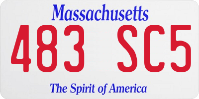 MA license plate 483SC5