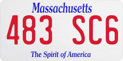 MA license plate 483SC6