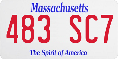 MA license plate 483SC7