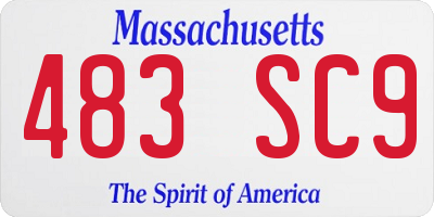MA license plate 483SC9