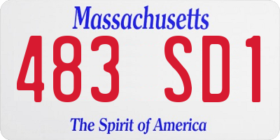 MA license plate 483SD1