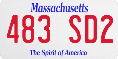 MA license plate 483SD2