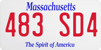 MA license plate 483SD4