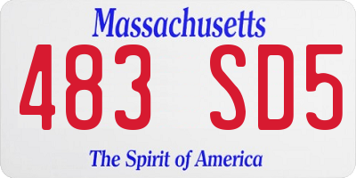 MA license plate 483SD5