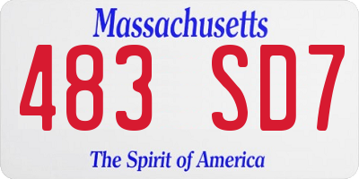 MA license plate 483SD7