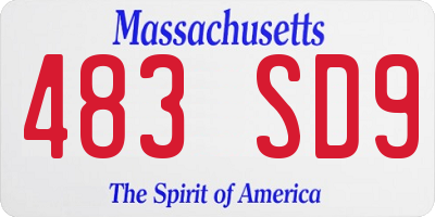 MA license plate 483SD9