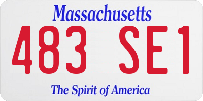 MA license plate 483SE1