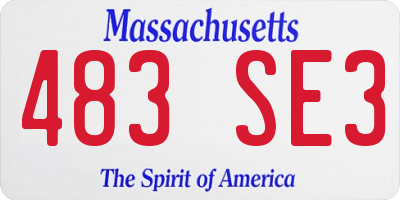 MA license plate 483SE3