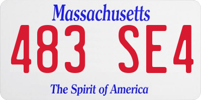 MA license plate 483SE4